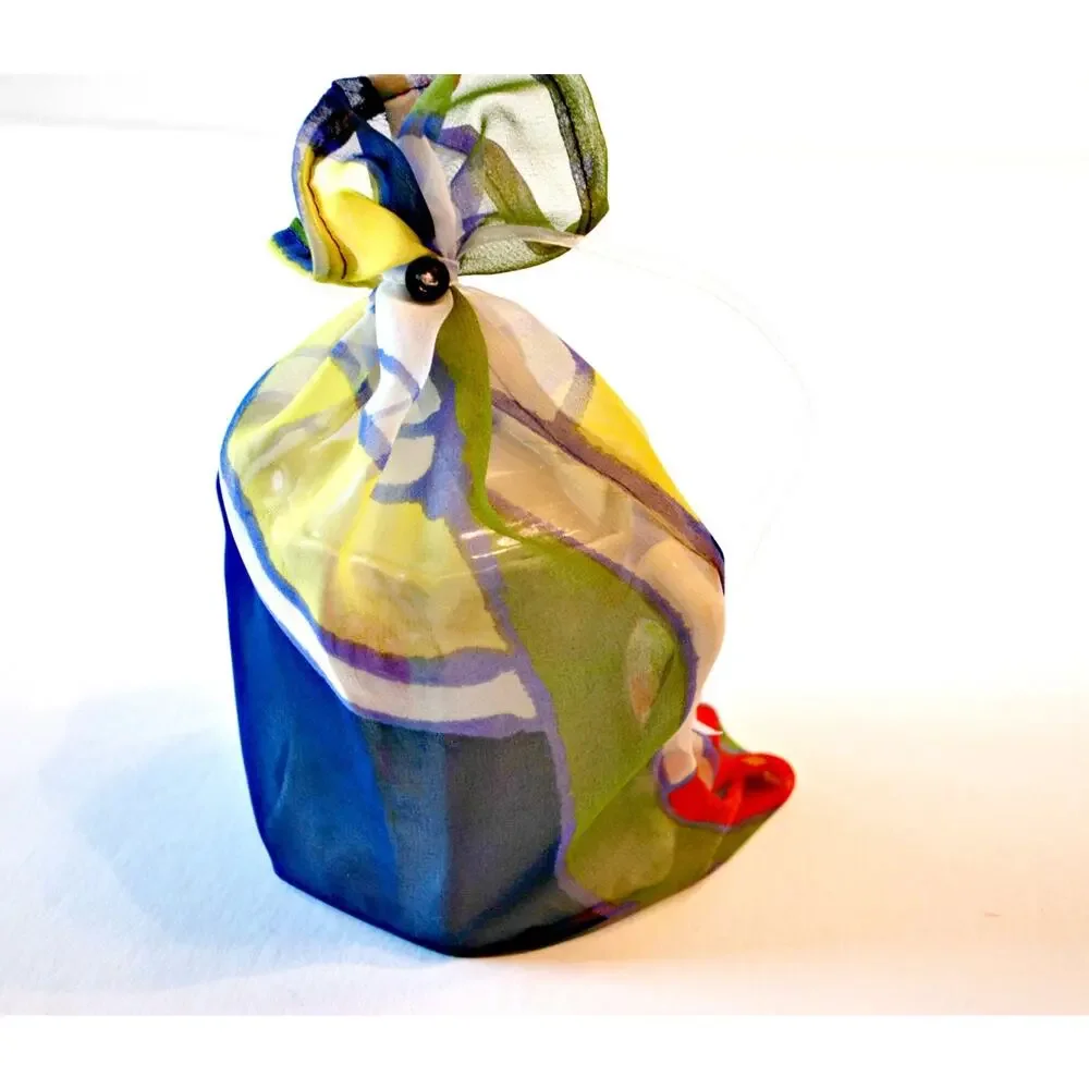 Sheer Fabric Multi Color Gift Bag Set for Gift Wrapping Holiday Packaging